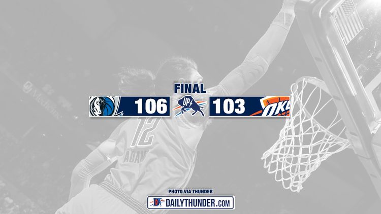 Thunder Can’t Get Stops, Fall to Mavericks 106-103