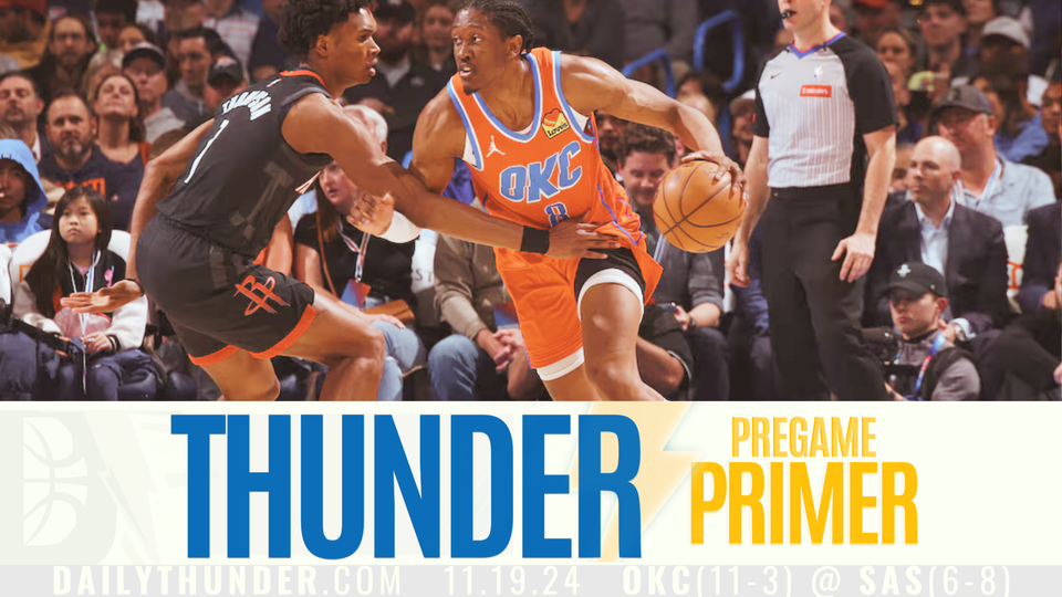 Pregame Primer: Thunder (11-3) @ Spurs (6-8)