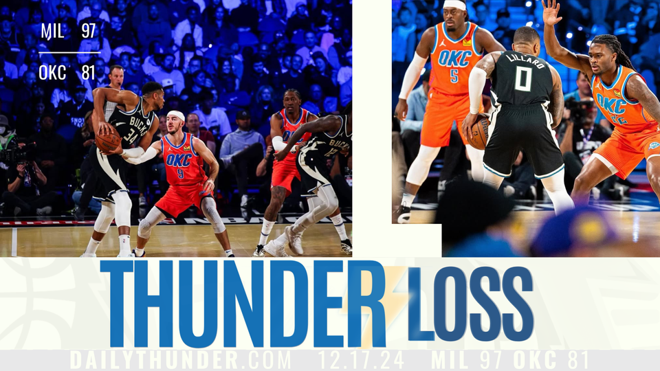 Thunder fizzle against Bucks, lose NBA Cup