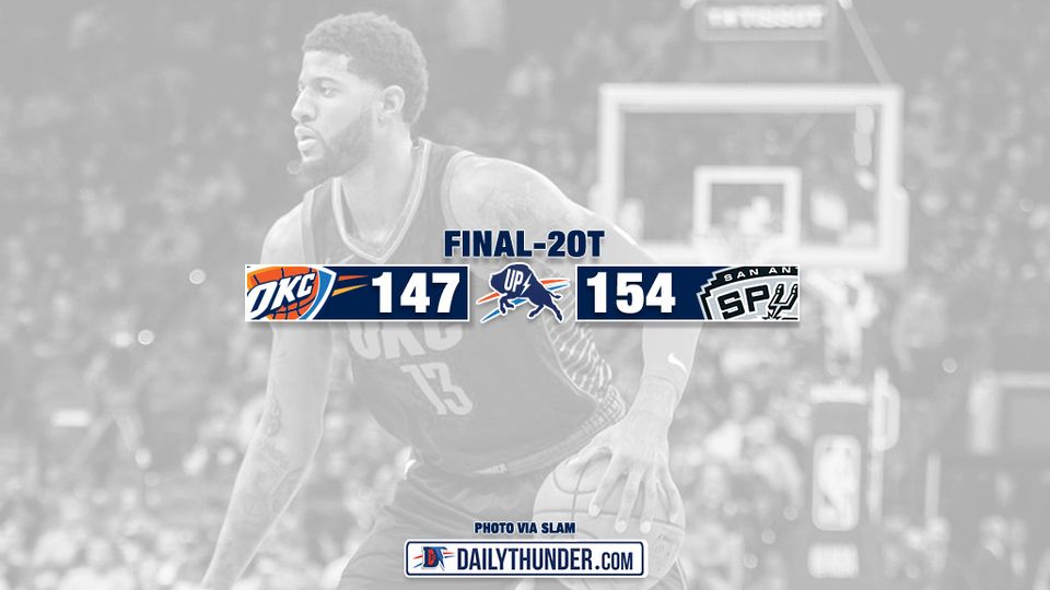 Spurs Outlast Thunder in Double-Overtime, Win Thriller 154-147