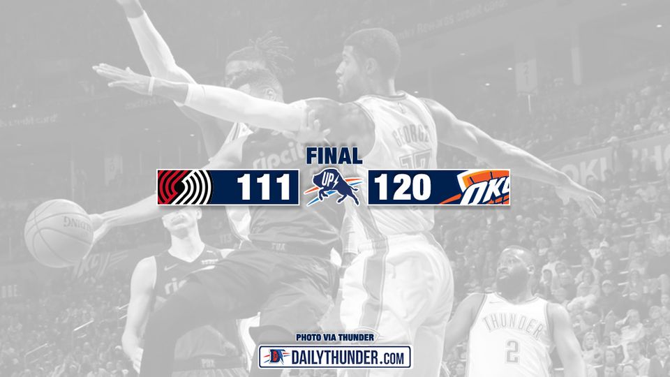 Thunder Clinch Season Series, Beat Blazers 120-111