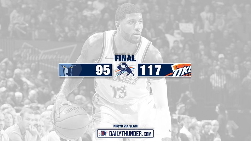 Thunder Dominate Second Half, Blowout Grizzlies 117-95