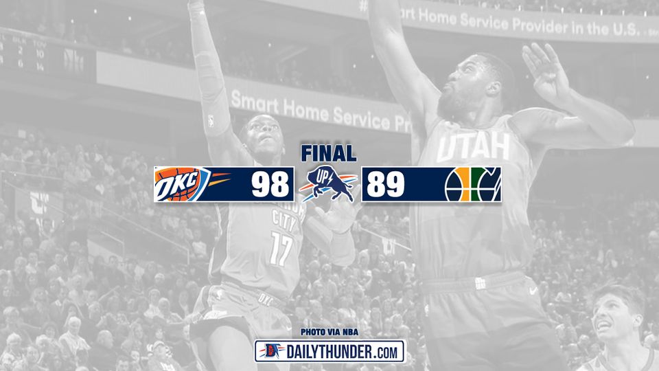 Thunder Complete Season Sweep, Beat Jazz 98-89 in Utah