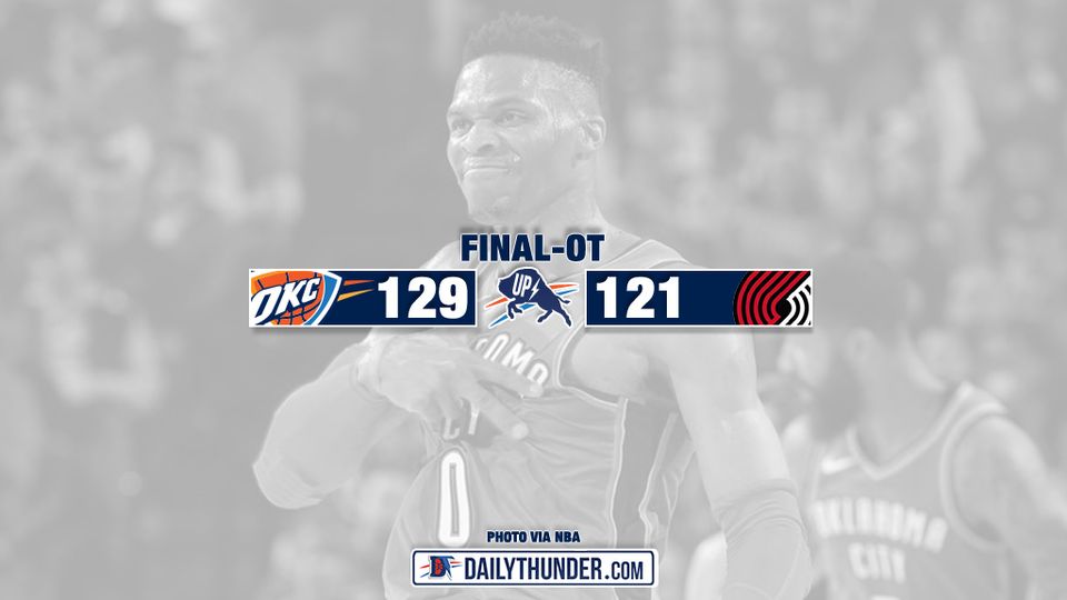 Thunder Sweep Season Series, Beat Trail Blazers 129-121 in Overtime